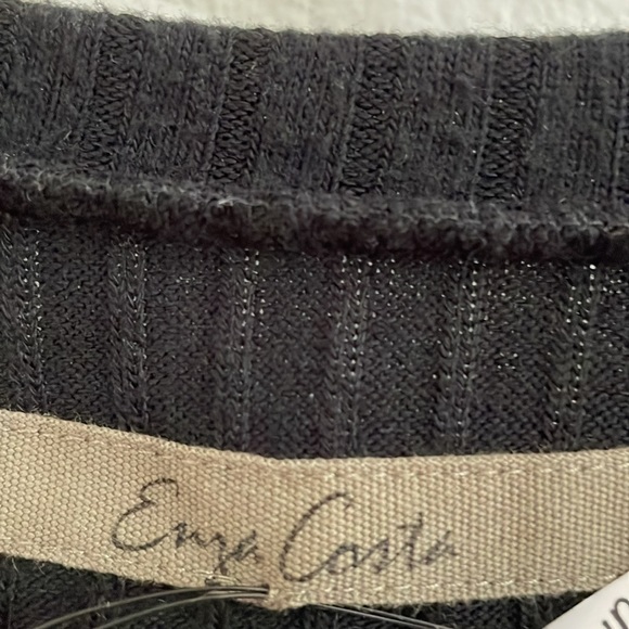 ENZA COSTA Women's Sweater Rib Cropped Cardigan in Black - Picture 5 of 6
